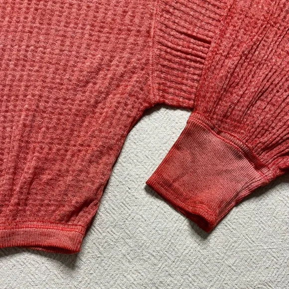 Free‎ People Southside Thermal Waffle Long Sleeve Top S - Picture 3 of 5